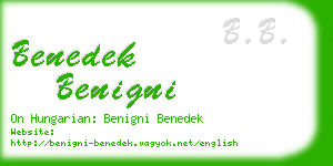 benedek benigni business card